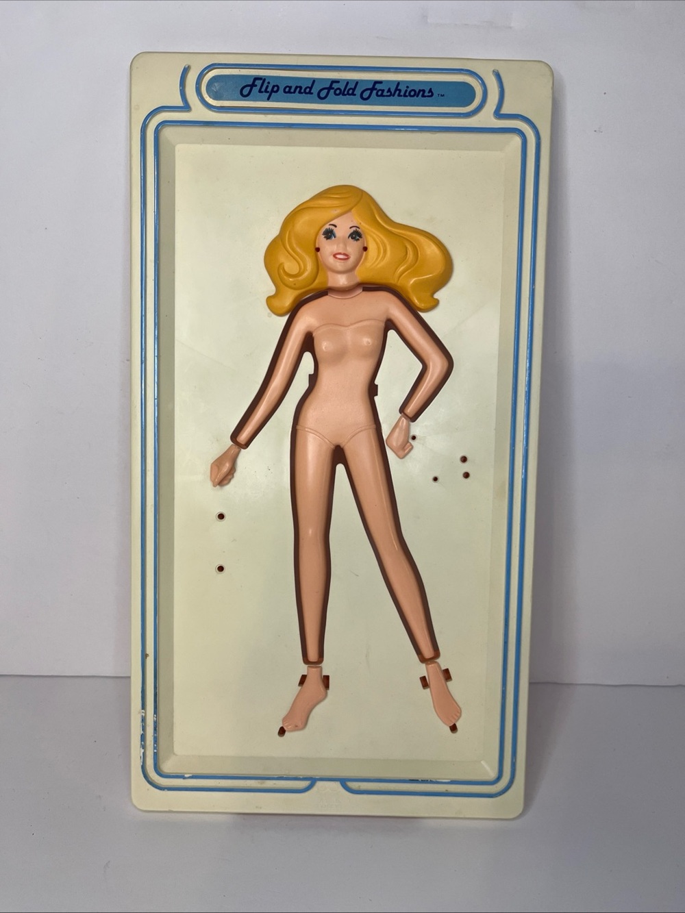 Vintage TOMY Flip & Fold Fashions Dress Up Doll Plate Frame